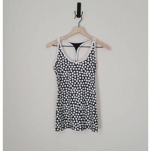 Nike Dri-Fit Polka Dot Racerback Black & White Tank Size Extra Small - Picture 1 of 8